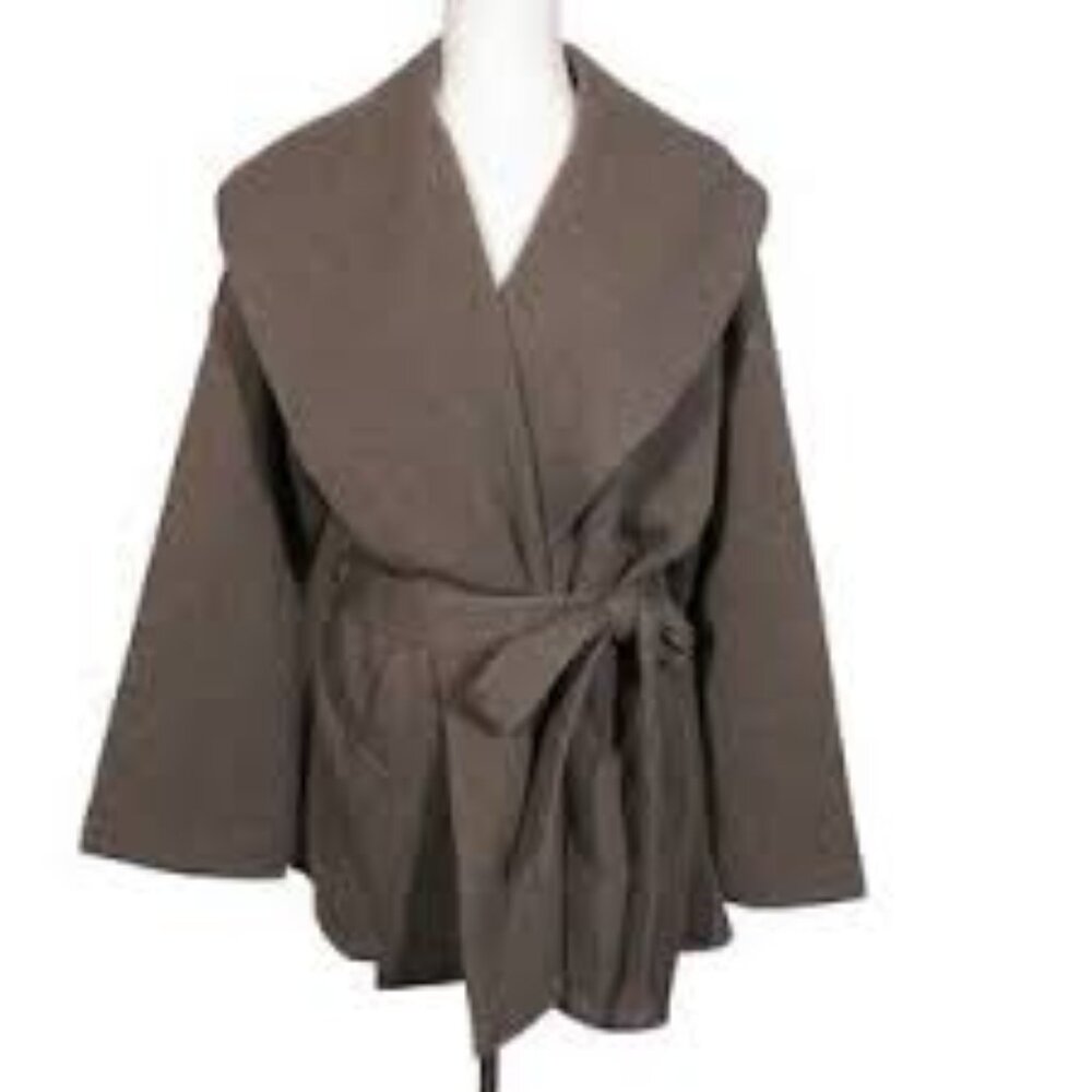 17-NWT OGL DOUBLE FACED WOOL BLEND WRAP COAT
